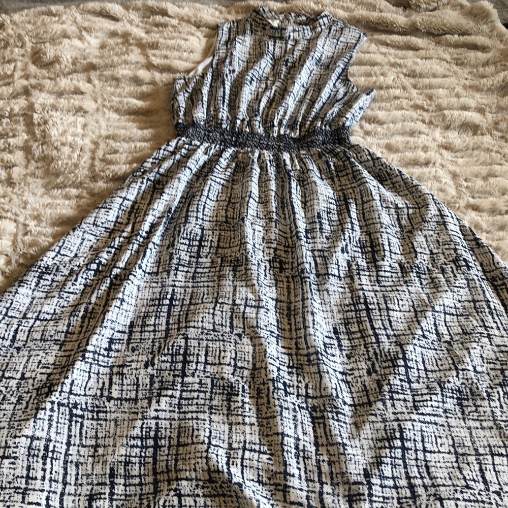 Midi dress blue and white